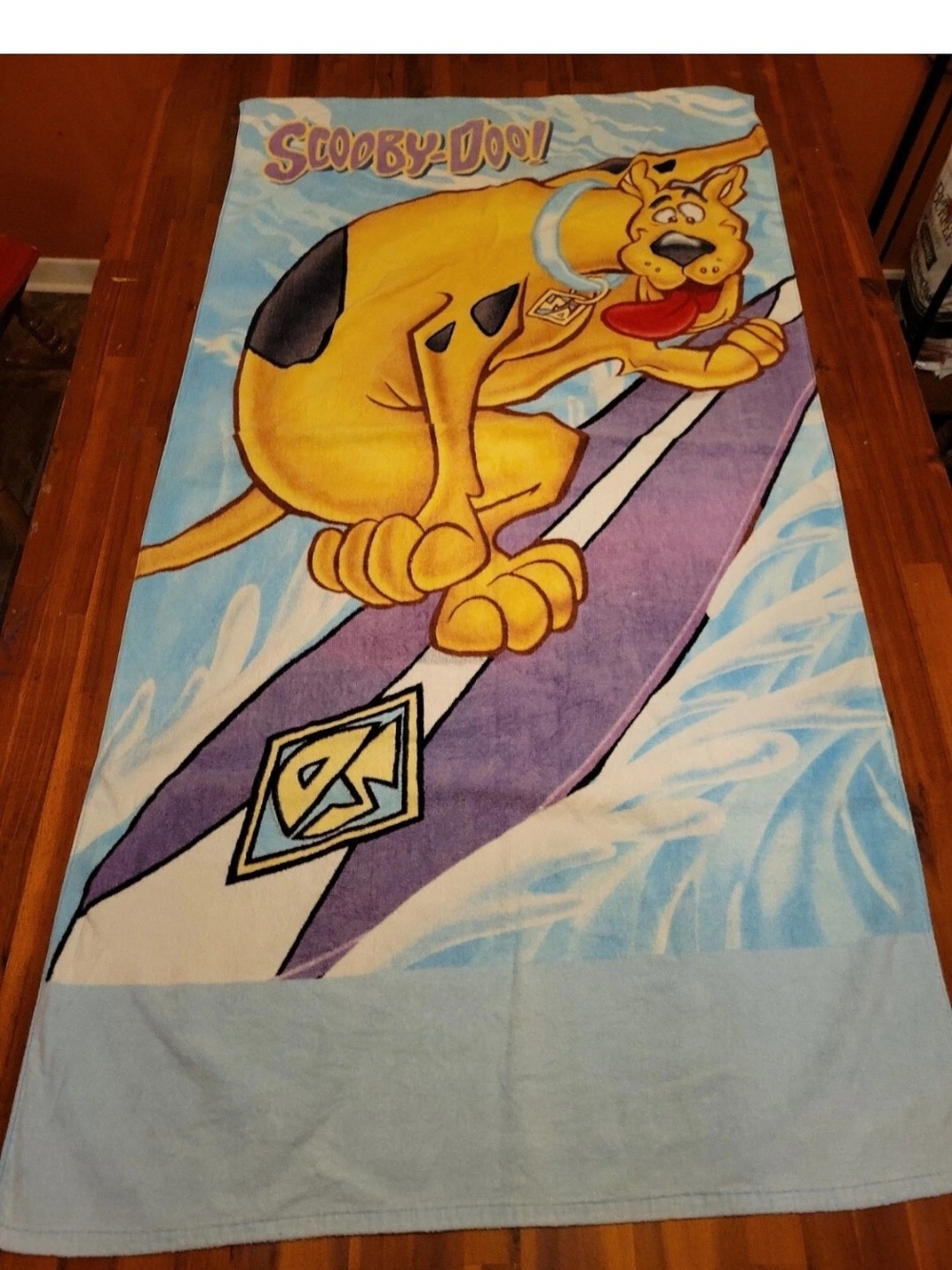 Scooby-doo Surfing Dog Beach Towel 55"×30" Good PKids Swim Towel - Yellow & Blue
